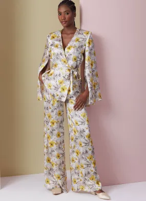 Vogue Sewing Pattern 2020 Misses' Lounge Top, Robe and Pants