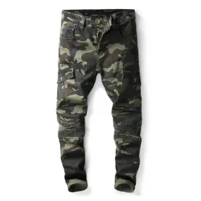 West Louis™ Camo Multi-Pocket Casual Jeans