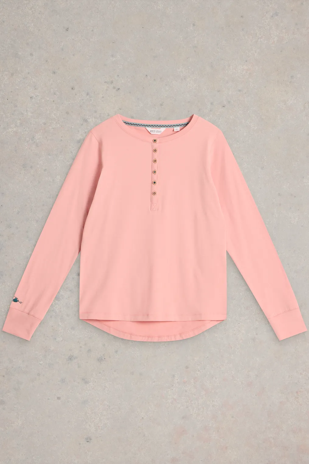 White Stuff Hailey Henley Jersey Light Pink Top