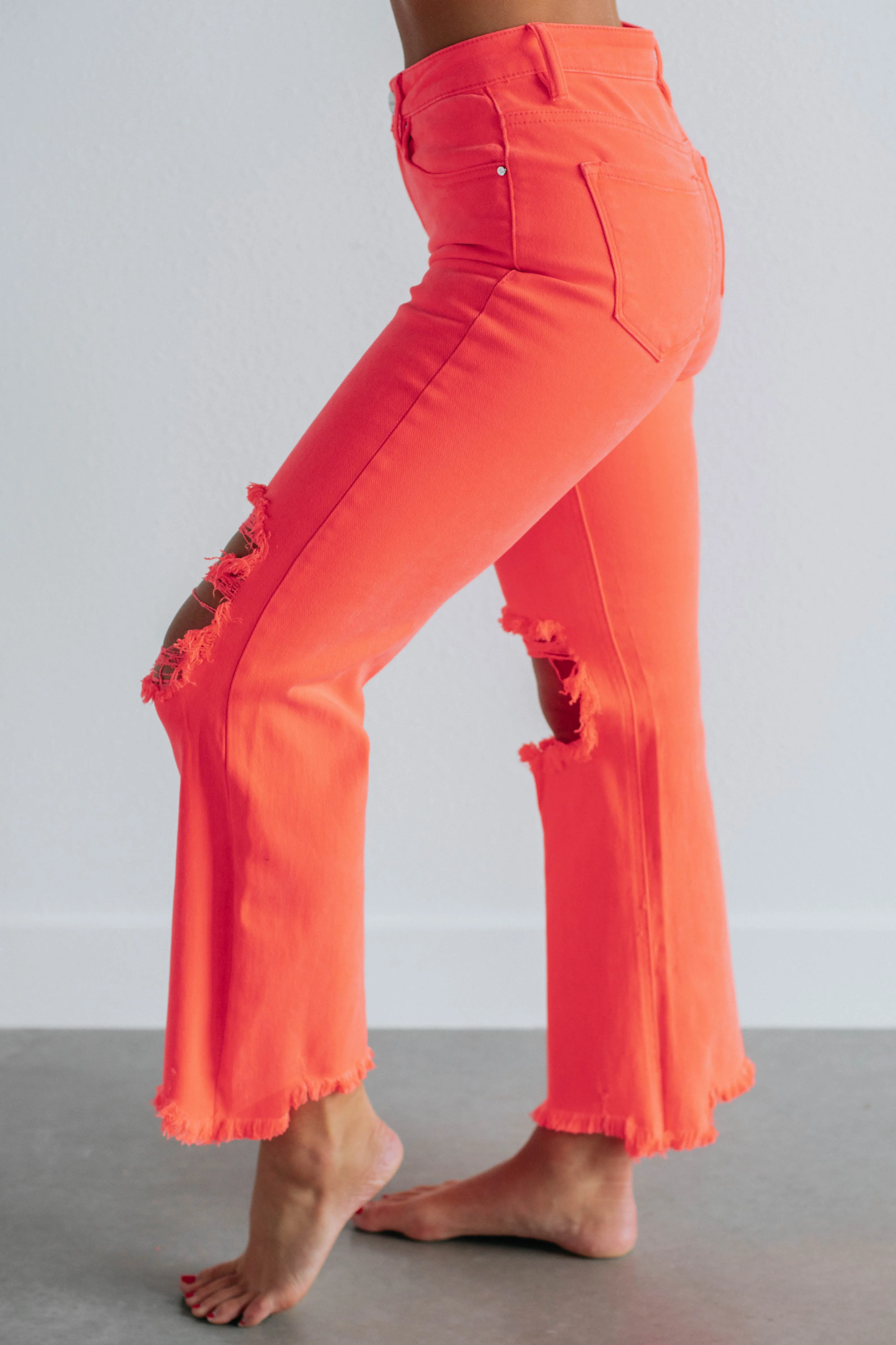 Willow Risen Jeans - Neon Coral