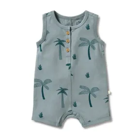 Wilson & Frenchy Organic Henley Growsuit - Palm Days