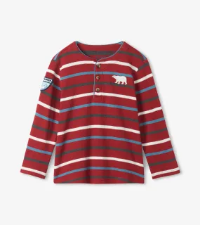 Winter Stripes Long Sleeve Henley | Hatley