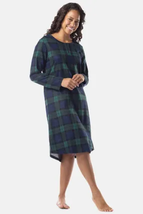 Women's EcoFlannel? Below Knee Henley Nightshirt