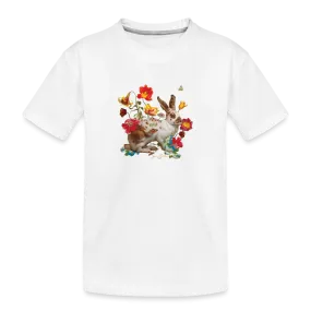 Yana Movchan Rabbit with Flowers Toddler Premium Organic T-Shirt